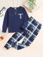 Ensemble Pyjama Bleu Marine à Carreaux pyjama dreami