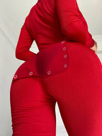 Combinaison Pyjama Sexy avec Rabat Boutonné pyjama dreami
