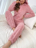 Combinaison Pyjama Cocooning à Motifs Cœurs pyjama dreami