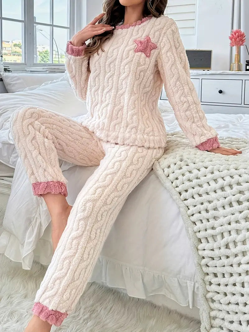 Ensemble Hiver Rose Étoilé pyjama dreami