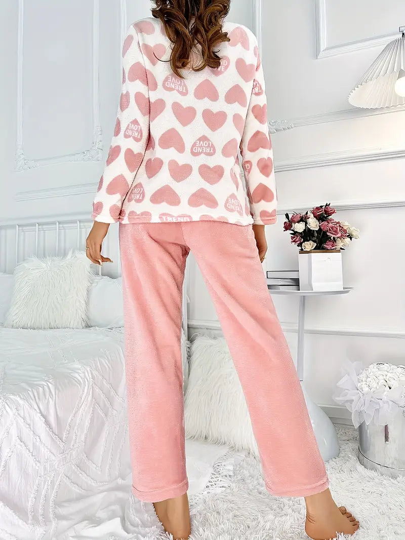 Pyjama d’hiver rose à cœurs pyjama dreami