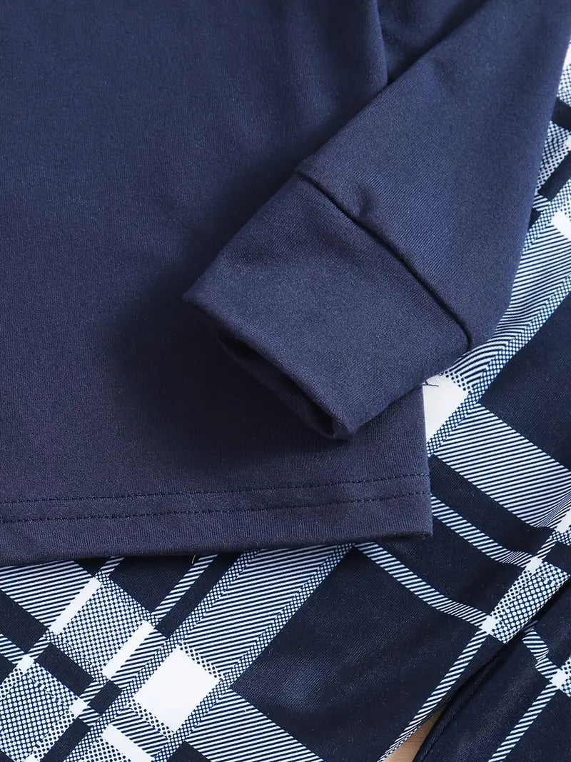 Ensemble Pyjama Bleu Marine à Carreaux pyjama dreami