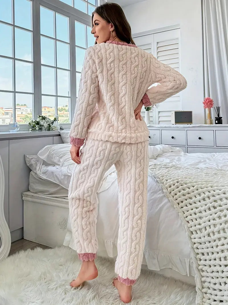 Ensemble Hiver Rose Étoilé pyjama dreami