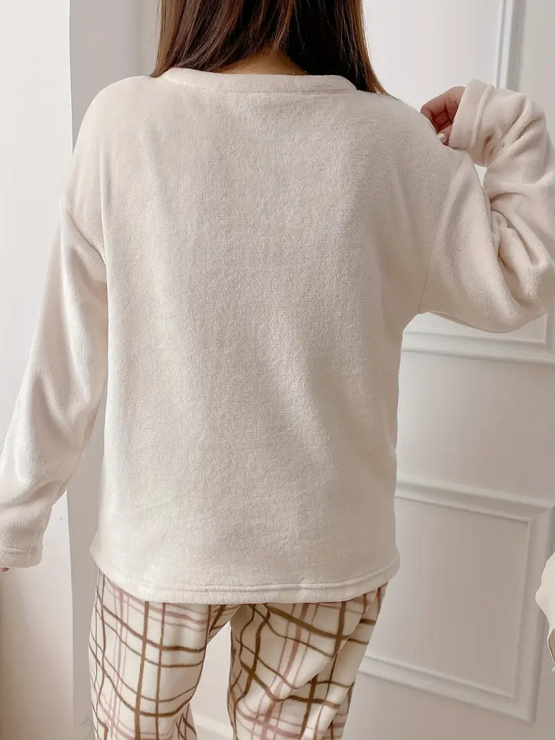 Ensemble pyjama chaud ourson & carreaux pyjama dreami
