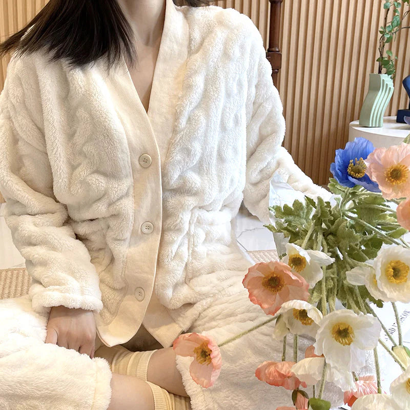 Pyjama cocooning épais à boutons pyjama dreami